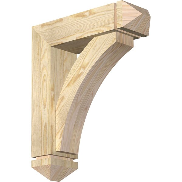 Ekena Millwork Thorton Arts and Crafts Rough Sawn Bracket w/ Offset Brace, Douglas Fir, 6"W x 20"D x 24"H BKT0604X20X24THR03RDF - main
